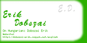 erik dobszai business card